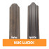 Șipcă metalică zincată Standard pentru gard, imitație lemn nuc față lucios spate, 0.40 mm 1300 x 90 mm