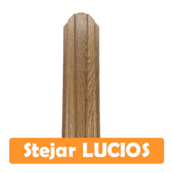 Șipcă metalică zincată Standard pentru gard, imitație lemn stejar față-spate, 0.40 mm 2000 x 90 mm