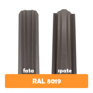 Șipcă metalică zincată vopsită Premium pentru gard, maro închis RAL 8019 față-spate mat, 0.45 mm 1000 x 100 mm