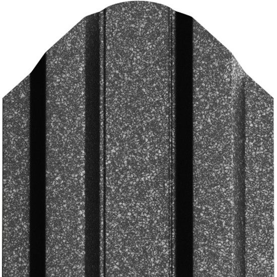Șipcă metalică zincată vopsită Premium pentru gard, negru RAL 9005 față mat spate grund, 0.50 mm 1300 x 100 mm