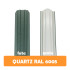 Șipcă metalică zincată vopsită Premium pentru gard, verde RAL 6005 față supermat spate grund, 0.50 mm 2000 x 100 mm