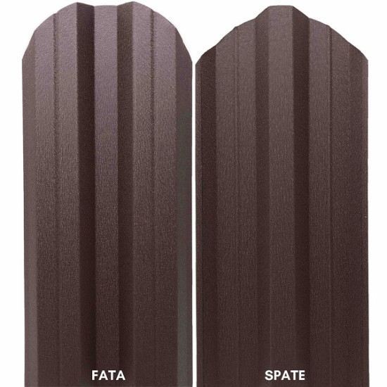 Șipcă metalică zincată vopsită Standard pentru gard, maro RAL 8017 mat față-spate, 0.40 mm 1000 x 90 mm