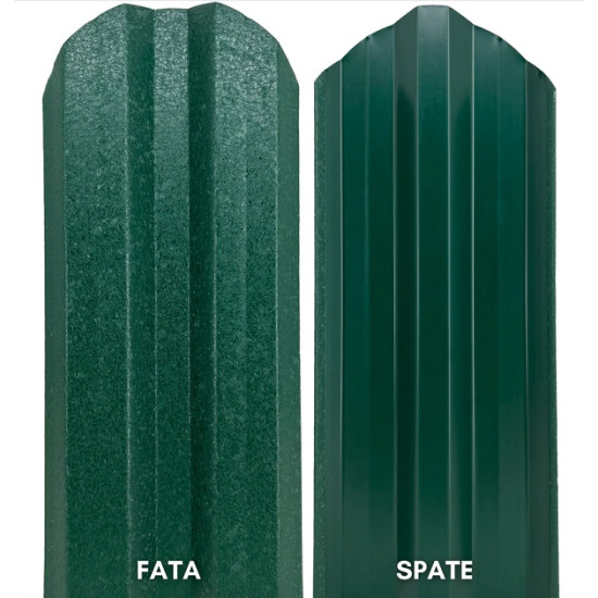 Șipcă metalică zincată vopsită Standard pentru gard, verde RAL 6005 față mat spate lucios, 0.40 mm 1700 x 90 mm