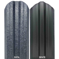 Șipcă metalică zincată vopsită Standard pentru gard, gri RAL 7024 față mat spate lucios, 0.40 mm 1000 x 90 mm