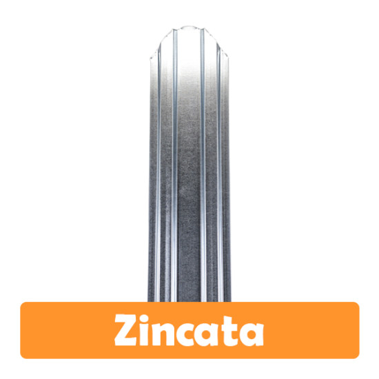 Șipcă metalică zincată pentru gard, 0.40 mm 1000 x 90 mm