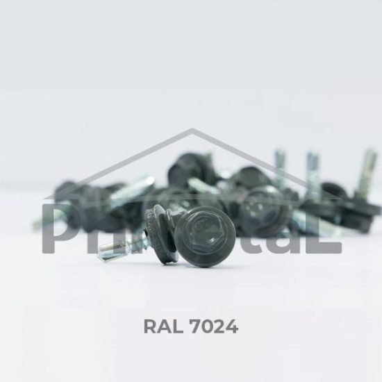 Șurub autoforant pentru lemn, gri RAL 7024, 4.8 x 35 mm, 250 buc / cutie