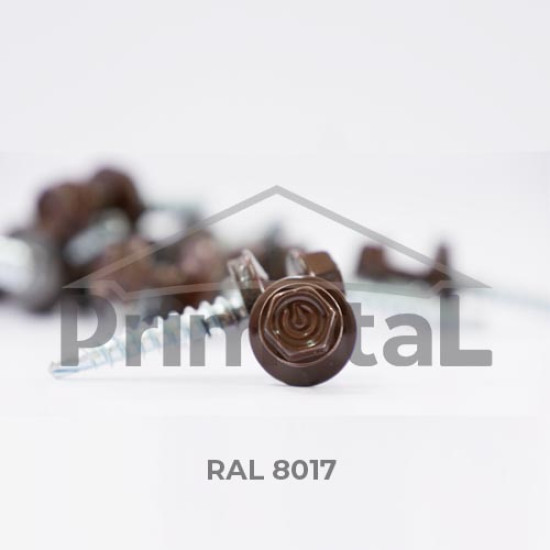Șurub autoforant pentru lemn, maro RAL 8017, 4.8 x 70 mm, 250 buc / cutie