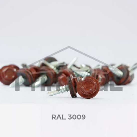 Șurub autoforant pentru metal, maroniu RAL 3009, 4.8 x 19 mm, 250 buc / cutie